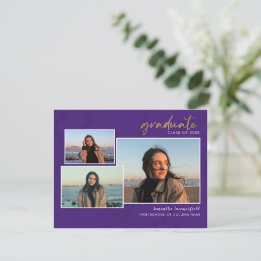 2023 Afstuderen Foto Collage Paars Script Afstudee (Staand voorkant)