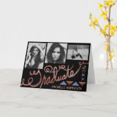 2023 Afstuderen Foto Collage Roos Gold Typografie Kaart (Gele Bloem)