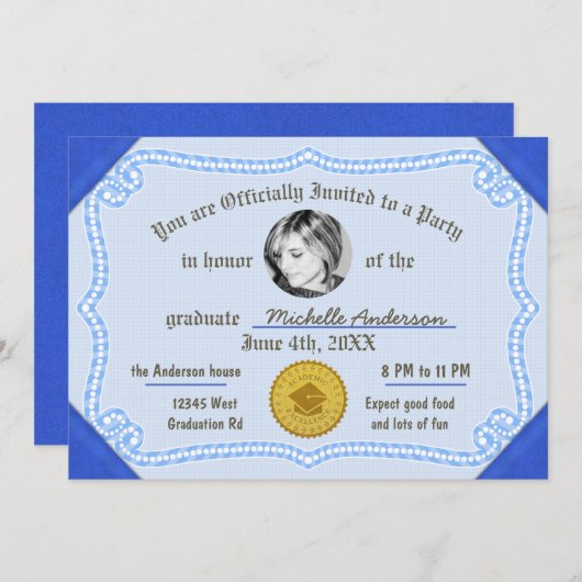 2023 Afstuderen Foto Diploma gradencertificaat Kaart (Voorkant / Achterkant)