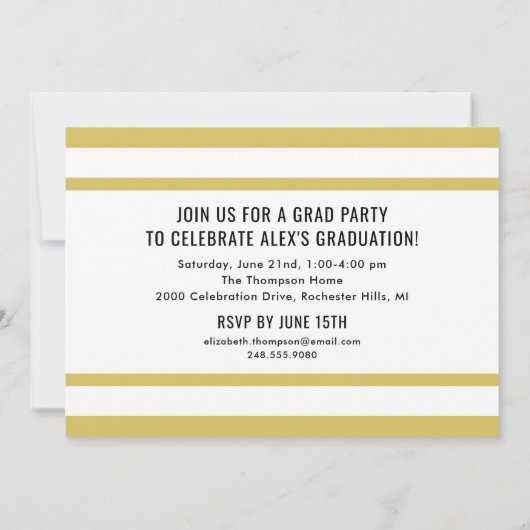 2023 Afstuderen foto van Black Gold Graduation Par Kaart (Achterkant)