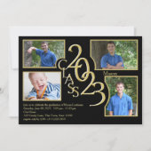 2023 Afstuderen klasse van Quad Photo Black Kaart (Voorkant)