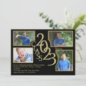 2023 Afstuderen klasse van Quad Photo Black Kaart (Staand voorkant)