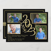 2023 Afstuderen klasse van Quad Photo Black Kaart (Voorkant / Achterkant)