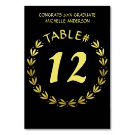 2023 Afstuderen Laurel Wreath Gold Black, aangepas Kaart