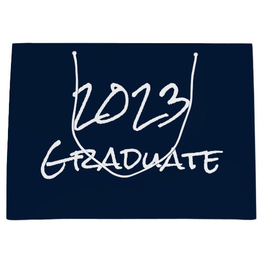 2023 Afstuderen Navy Gift Bag Groot Cadeauzakje (Voorkant)