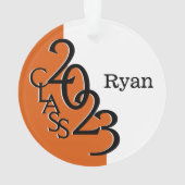 2023 Afstuderen Oranje klasse foto Ornament (achterkant)