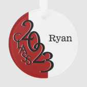 2023 Afstuderen Rode Klasse Foto Ornament (achterkant)