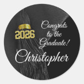 2023 Afstuderen Tassel Elegant Persoonlijke benami Ronde Sticker (Voorkant)