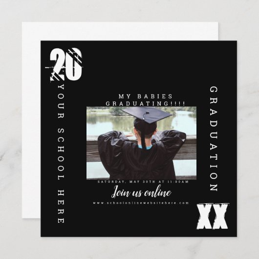 2023 Afstuderen Typografie Bold Photo Preschool (Voorkant / Achterkant)