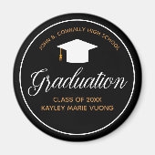 2023 Afstuderen zwart Gold, persoonlijk Afstuderen Magneet (Voorkant)