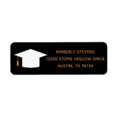 2023 Afstuderen zwart Gold Return-adres Etiket (Voorkant)