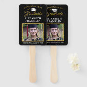 2023 Afstuderen zwart-goudfoto Handwaaier (Voorkant en achterkant)