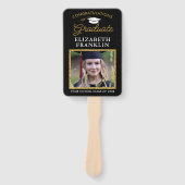 2023 Afstuderen zwart-goudfoto Handwaaier (Voorkant)