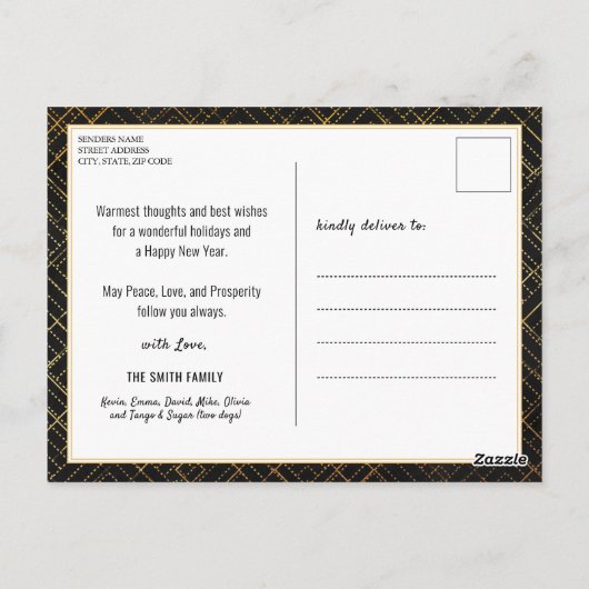 2023 Agenda 12 Foto modern Gold-script uit de fami Briefkaart (Achterkant)