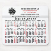 2023 Agenda Aangepaste zakelijke Logo naam wit roo Muismat (Voorkant)