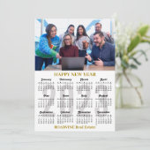 2023 Agenda Business Modern Gold Black Script Feestdagenkaart (Staand voorkant)