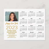 2023 Agenda Business Modern Gold Script-foto Briefkaart (Voorkant)