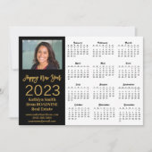 2023 Agenda Business Modern Gold Script-foto Feestdagenkaart (Voorkant)