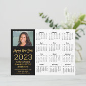 2023 Agenda Business Modern Gold Script-foto Feestdagenkaart (Staand voorkant)