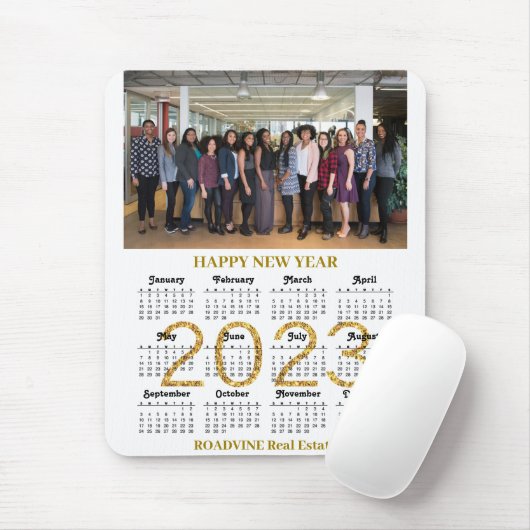 2023 Agenda Business Modern Gold Script-foto Muismat (Met muis)