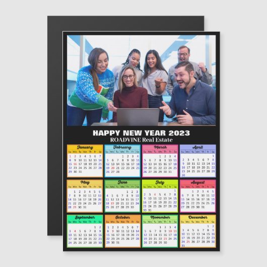 2023 Agenda Business Photo Modern Magnetic Kaart (Voorkant / Achterkant)