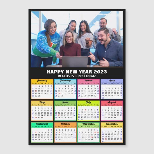 2023 Agenda Business Photo Modern Magnetic Kaart (Voorkant)