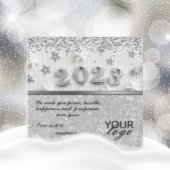 2023 Agenda Glitter Silver Greeting with Logo