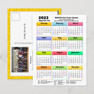 2023 Agenda Gold Glitter Modern Corporate Photo Briefkaart
