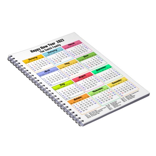 2023 Agenda kleurrijk - Aangepast op jaarbasis Mod Notitieboek (Rechterzijde)