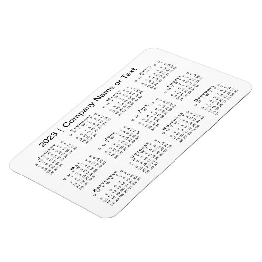 2023 Agenda met Eigen tekst wit Magneet (Linkerzijde)