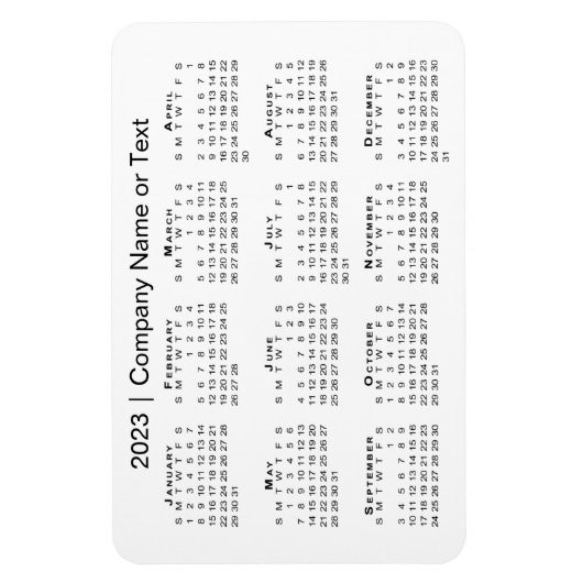 2023 Agenda met Eigen tekst wit Magneet (Verticaal)