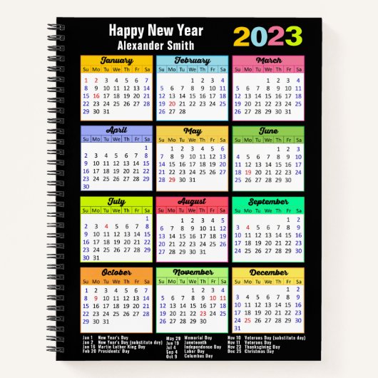 2023 Agenda met Feestdagen Jaarlijkse Moderne Aang (Voorkant)