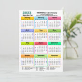 2023 Agenda Mint Green Stripes Modern Corporate Feestdagenkaart (Staand voorkant)
