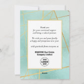 2023 Agenda Mint Green Stripes Modern Corporate Feestdagenkaart (Achterkant)