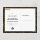 2023 Agenda Modern Black Gold Script Business Briefkaart (Achterkant)