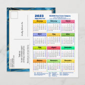 2023 Agenda Modern Geometric Blue Business Briefkaart (Voorkant / Achterkant)