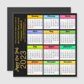 2023 Agenda Modern Gold Script Business Magnet (Voorkant / Achterkant)