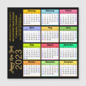 2023 Agenda Modern Gold Script Business Magnet (Voorkant)