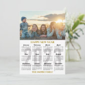 2023 Agenda - Moderne Gold- en zwarte-scriptfoto Feestdagenkaart (Staand voorkant)