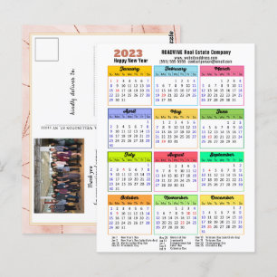 2023 Agenda Roos Gold Modern Corporate Photo Briefkaart