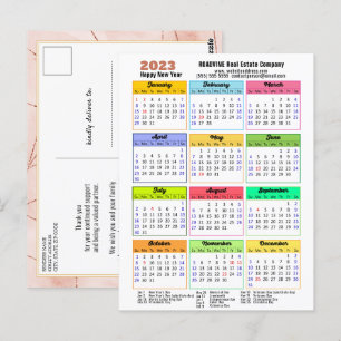 2023 Agenda Roos Gold Stripes Modern Corporate Briefkaart