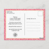 2023 Agenda roze Glitter Moderne Script Business Briefkaart (Achterkant)