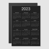 2023 Agenda Simple Black en White Magnet (Voorkant / Achterkant)