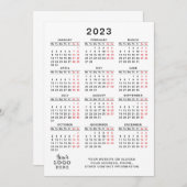 2023 Agenda - Volledig jaar - Zwart zwart minimaal Programmakaart (Voorkant / Achterkant)