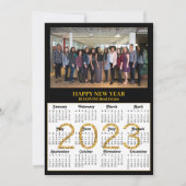 2023 Agenda Zakelijk Modern Goud Zilver Foto Feestdagenkaart (Voorkant)