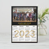 2023 Agenda Zakelijk Modern Goud Zilver Foto Feestdagenkaart (Staand voorkant)