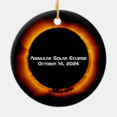 2023 Annulaire Zonsverduistering Keramisch Ornament (Achterkant)