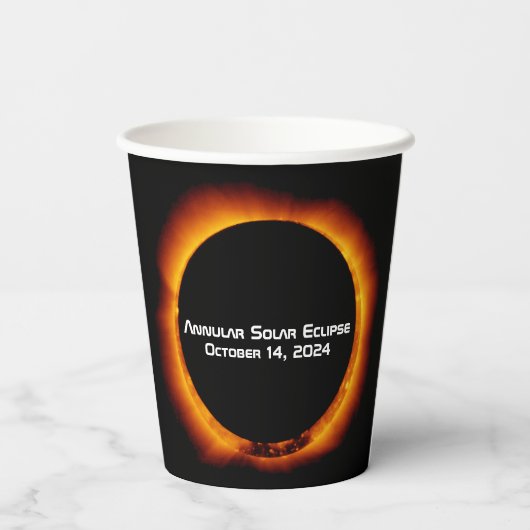 2023 Annulaire Zonsverduistering Papieren Bekers (Achterkant)