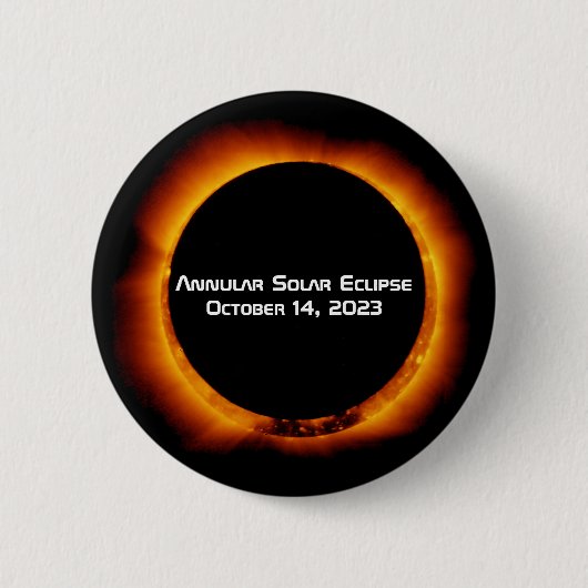 2023 Annulaire Zonsverduistering Ronde Button 5,7 Cm (Voorkant)