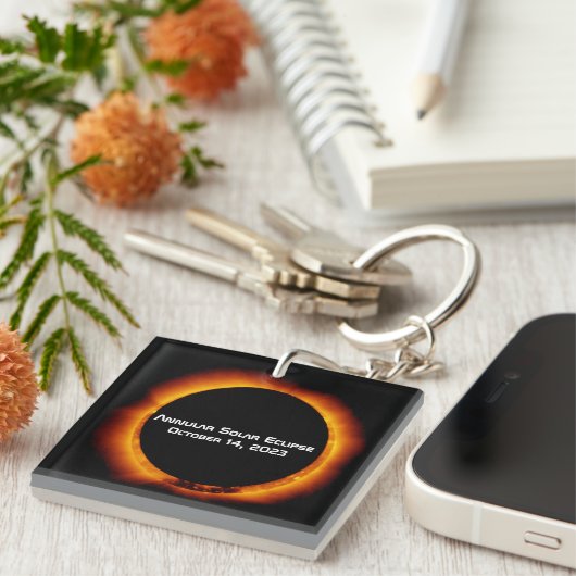 2023 Annulaire Zonsverduistering Sleutelhanger (Voorkant Rechts)